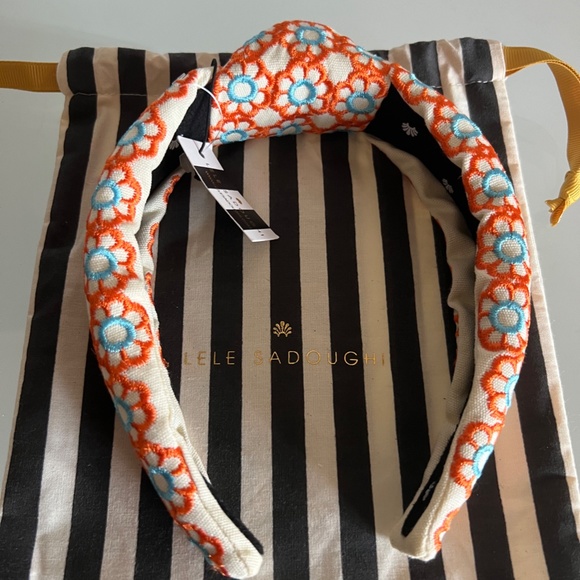 LELE SADOUGHI Marigold Embroidered Knotted Headband